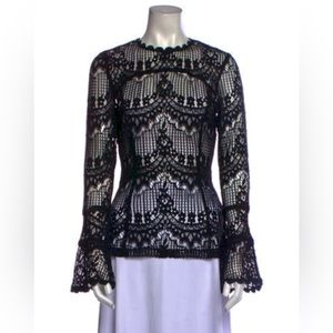 Nicholas
Lace Pattern Crew Neck Blouse W/ Tags